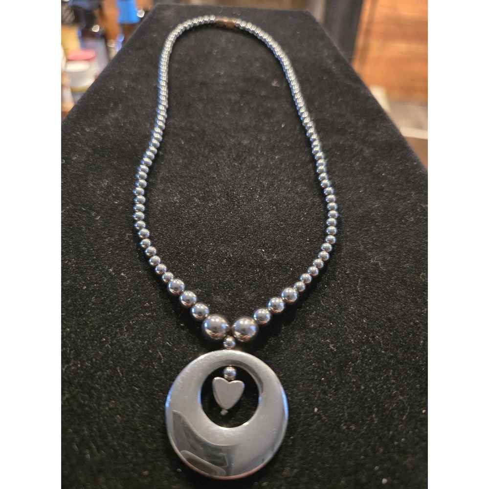 Vintage Hematite Necklace – Geometric‎ Elegance in Natural Stone